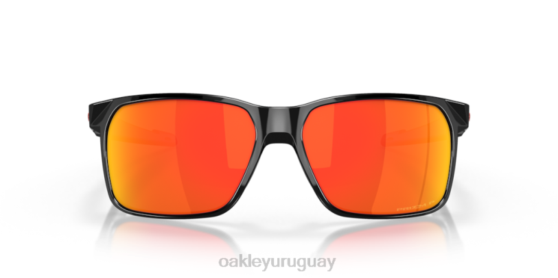 Oakley portal x XT4H341 gafas Lentes polarizadas Prizm Ruby, montura negra pulida.