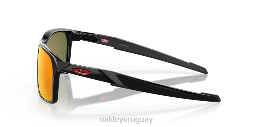 Oakley portal x XT4H341 gafas Lentes polarizadas Prizm Ruby, montura negra pulida.