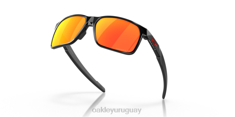 Oakley portal x XT4H341 gafas Lentes polarizadas Prizm Ruby, montura negra pulida.