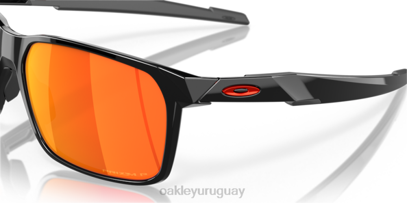 Oakley portal x XT4H341 gafas Lentes polarizadas Prizm Ruby, montura negra pulida.