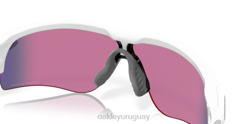 Oakley ruta de bloqueo de radar (ajuste de puente bajo) XT4H702 gafas Lentes Prizm Road, montura blanca pulida.
