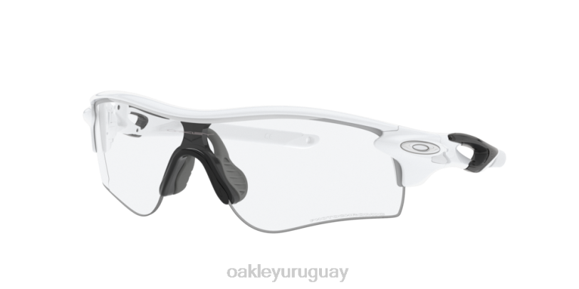 Oakley ruta de bloqueo de radar (ajuste de puente bajo) XT4H717 gafas Lentes fotocromáticas de iridio de transparente a negro, montura blanca