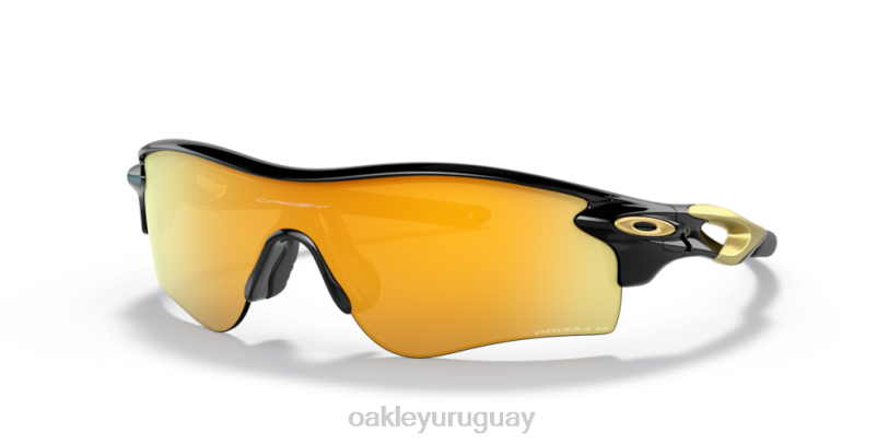 Oakley ruta de bloqueo de radar (ajuste de puente bajo) XT4H718 gafas Lentes polarizadas Prizm 24k, montura negra pulida.