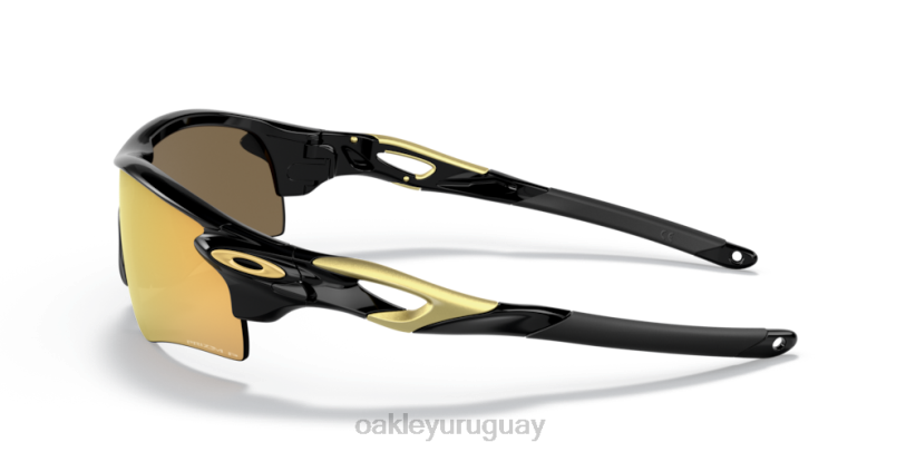 Oakley ruta de bloqueo de radar (ajuste de puente bajo) XT4H718 gafas Lentes polarizadas Prizm 24k, montura negra pulida.