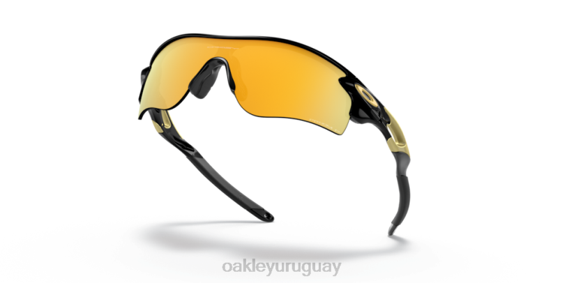 Oakley ruta de bloqueo de radar (ajuste de puente bajo) XT4H718 gafas Lentes polarizadas Prizm 24k, montura negra pulida.