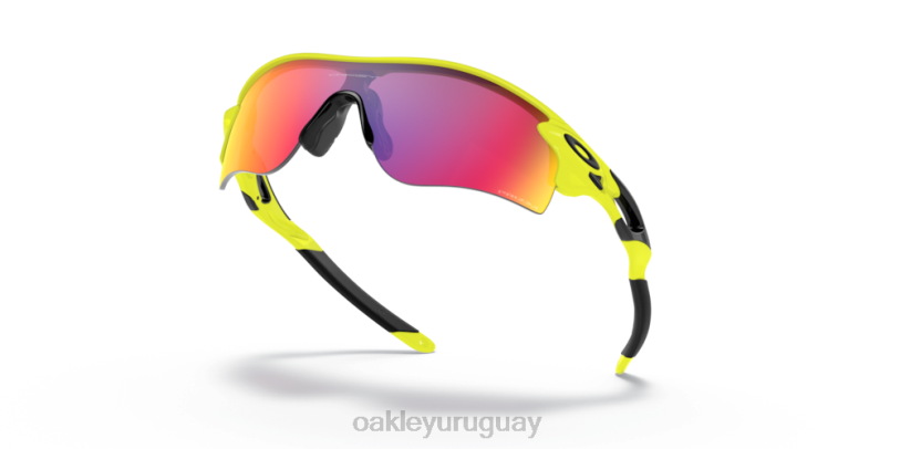 Oakley ruta radarlock (ajuste de puente bajo) colección amarillo neón XT4H724 gafas Lentes prizm road, montura amarilla pelota de tenis
