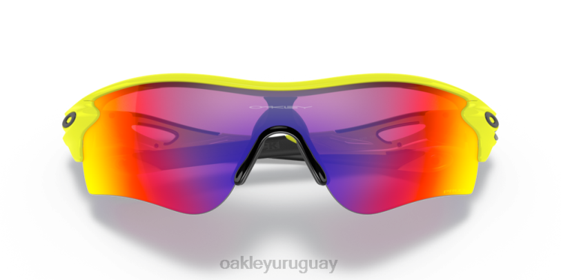 Oakley ruta radarlock (ajuste de puente bajo) colección amarillo neón XT4H724 gafas Lentes prizm road, montura amarilla pelota de tenis