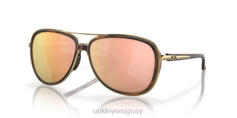 Oakley tiempo fraccionado XT4H438 gafas lentes polarizadas prizm oro rosa, montura carey marrón
