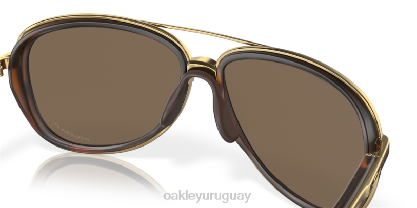 Oakley tiempo fraccionado XT4H438 gafas lentes polarizadas prizm oro rosa, montura carey marrón