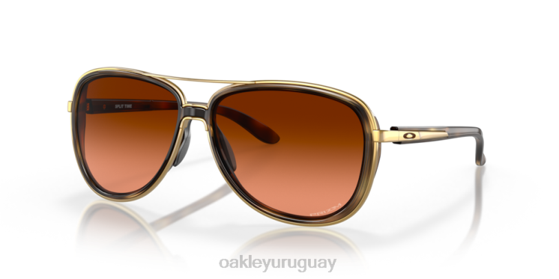 Oakley tiempo fraccionado XT4H440 gafas lentes prizm marrón degradado, montura carey marrón