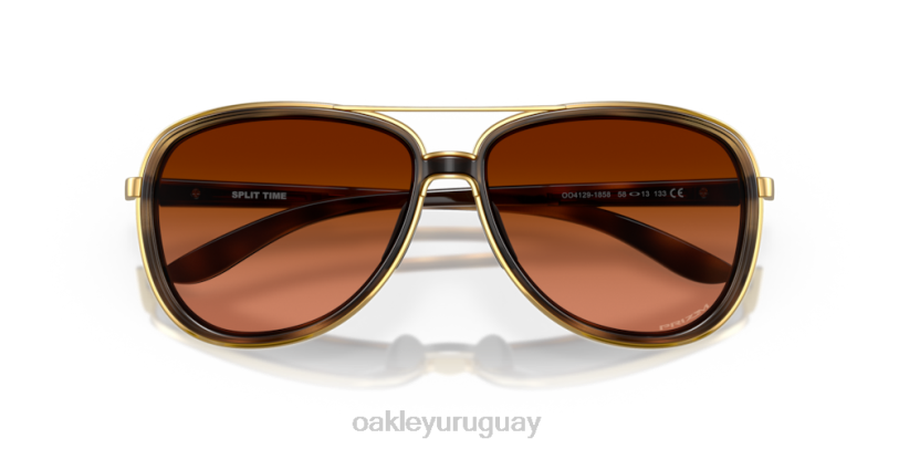 Oakley tiempo fraccionado XT4H440 gafas lentes prizm marrón degradado, montura carey marrón