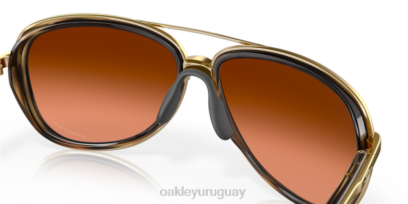 Oakley tiempo fraccionado XT4H440 gafas lentes prizm marrón degradado, montura carey marrón