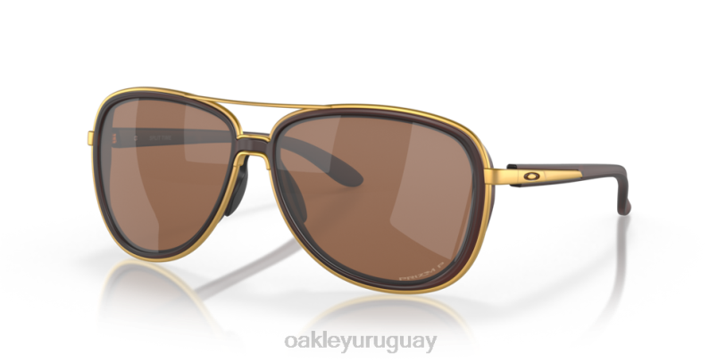 Oakley tiempo fraccionado XT4H441 gafas Lentes polarizadas Prizm de tungsteno, montura color cerveza de raíz mate.