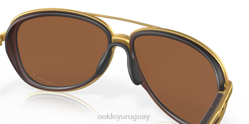 Oakley tiempo fraccionado XT4H441 gafas Lentes polarizadas Prizm de tungsteno, montura color cerveza de raíz mate.