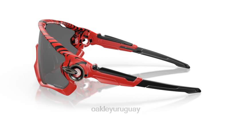 Oakley tigre rojo rompe mandíbulas XT4H259 gafas lentes prizm negras, montura tigre roja