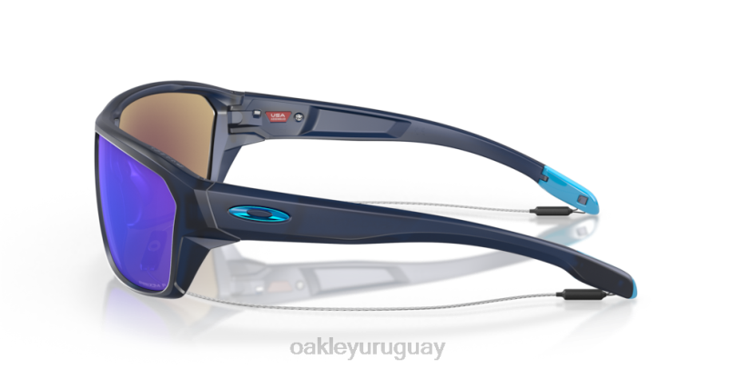 Oakley tiro dividido XT4H298 gafas lentes polarizadas prizm sapphire, montura azul translúcida mate