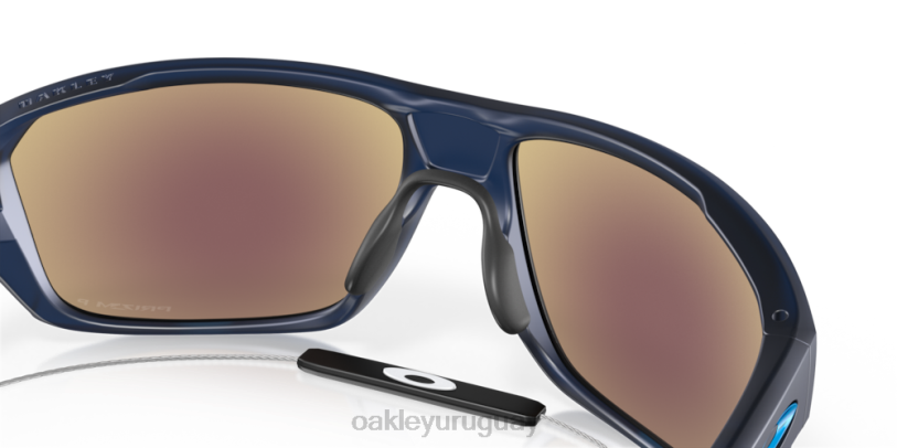 Oakley tiro dividido XT4H298 gafas lentes polarizadas prizm sapphire, montura azul translúcida mate