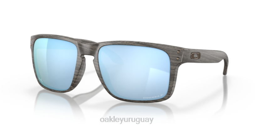 Oakley colección de madera veteada holbrook xl XT4H9 gafas Lentes polarizadas Prizm Deep Water, montura de madera veteada.