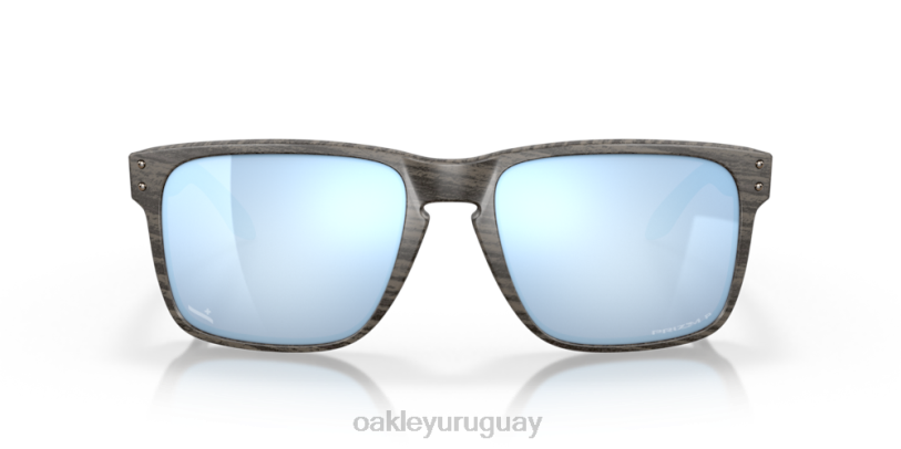 Oakley colección de madera veteada holbrook xl XT4H9 gafas Lentes polarizadas Prizm Deep Water, montura de madera veteada.