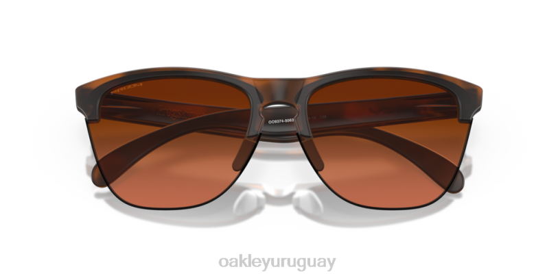 Oakley pieles de rana lite XT4H214 gafas lentes prizm marrón degradado, montura carey marrón mate