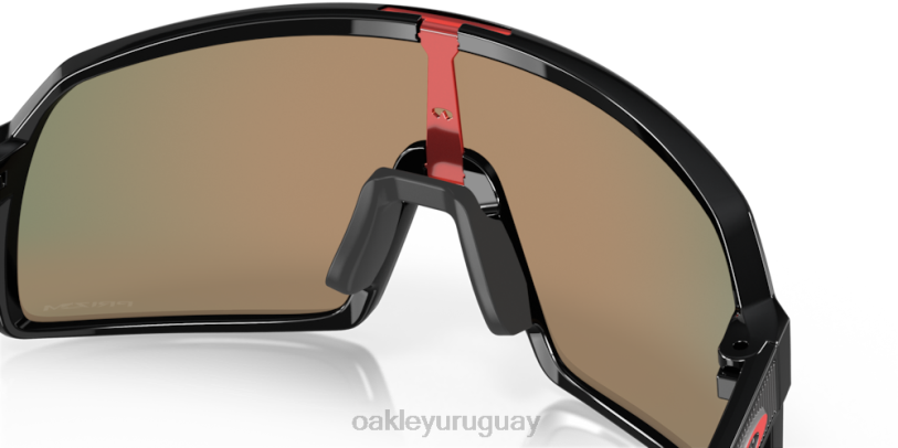 Oakley sutro s XT4H280 gafas Lentes Prizm Ruby, montura negra pulida.