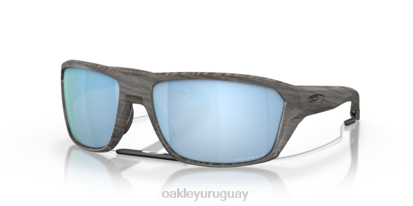 Oakley colección de vetas de madera de tiro dividido XT4H300 gafas Lentes polarizadas Prizm Deep Water, montura de madera veteada.