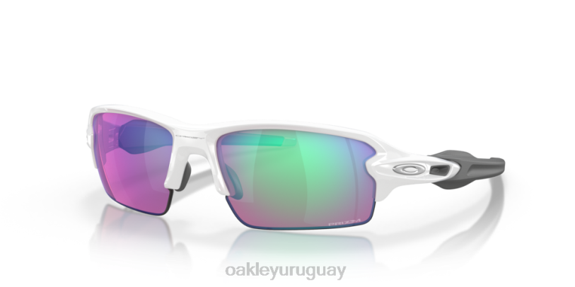 Oakley flak 2.0 (ajuste de puente bajo) XT4H864 gafas Lentes Prizm Golf, montura blanca pulida.