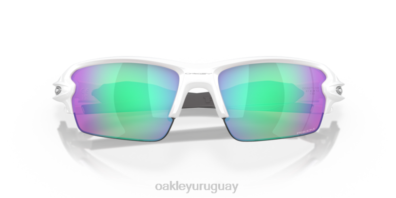 Oakley flak 2.0 (ajuste de puente bajo) XT4H864 gafas Lentes Prizm Golf, montura blanca pulida.