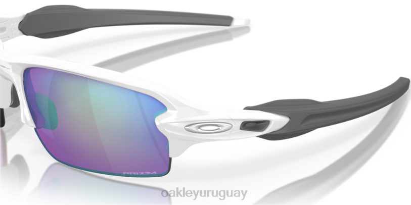 Oakley flak 2.0 (ajuste de puente bajo) XT4H864 gafas Lentes Prizm Golf, montura blanca pulida.
