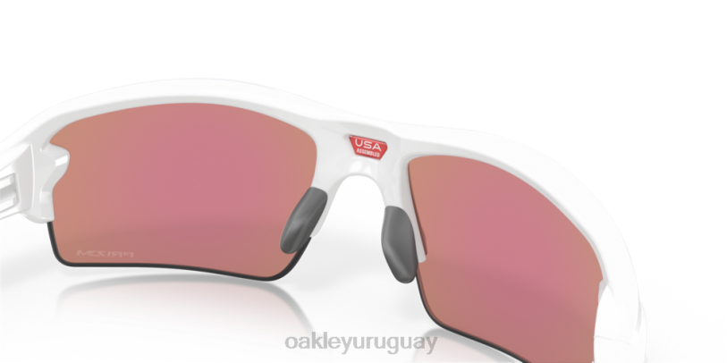 Oakley flak 2.0 (ajuste de puente bajo) XT4H864 gafas Lentes Prizm Golf, montura blanca pulida.