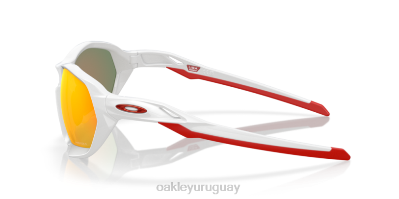 Oakley plazma (ajuste de puente bajo) XT4H588 gafas Lentes Prizm Ruby, montura blanca pulida.