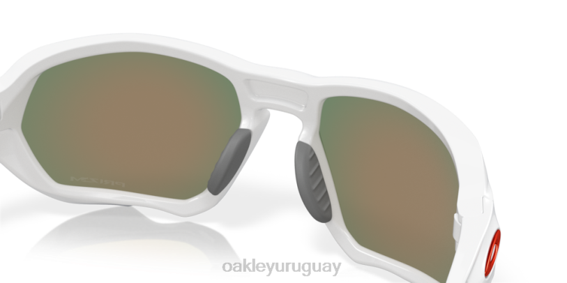 Oakley plazma (ajuste de puente bajo) XT4H588 gafas Lentes Prizm Ruby, montura blanca pulida.