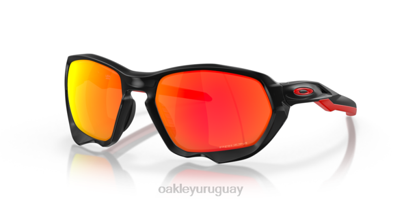 Oakley plazma (ajuste de puente bajo) XT4H590 gafas Lentes Prizm Ruby, montura tinta negra mate.
