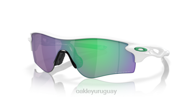 Oakley ruta de bloqueo de radar (ajuste de puente bajo) XT4H707 gafas lentes prizm jade, montura blanca pulida