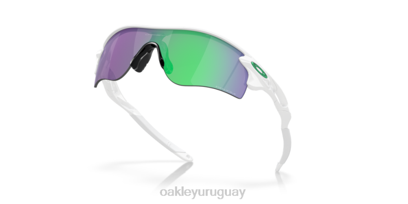Oakley ruta de bloqueo de radar (ajuste de puente bajo) XT4H707 gafas lentes prizm jade, montura blanca pulida