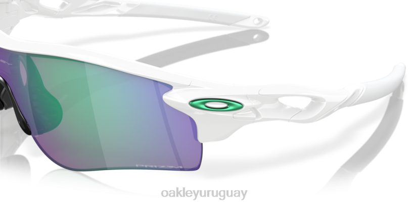 Oakley ruta de bloqueo de radar (ajuste de puente bajo) XT4H707 gafas lentes prizm jade, montura blanca pulida