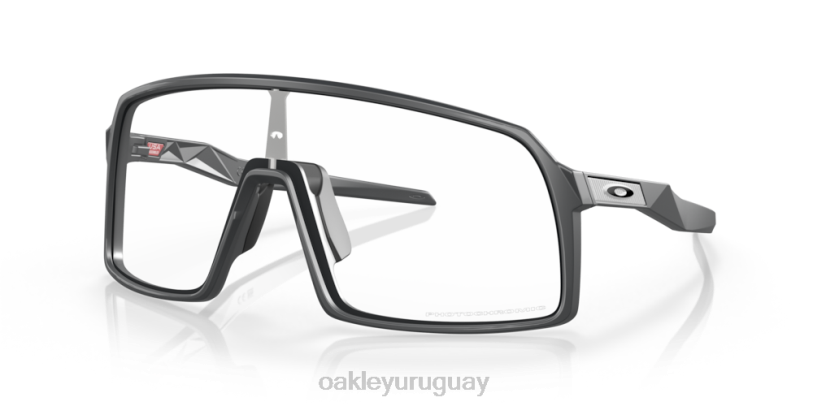 Oakley sutro (ajuste de puente bajo) XT4H475 gafas Lentes fotocromáticas de iridio de transparente a negro, montura de carbono mate