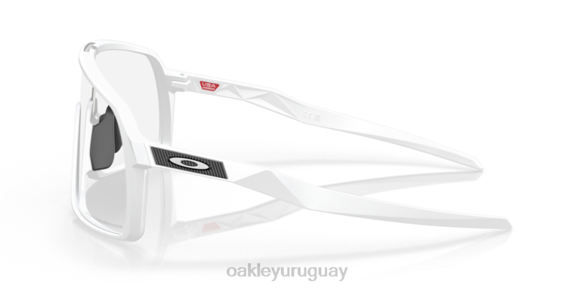 Oakley sutro (ajuste de puente bajo) XT4H476 gafas Lentes fotocromáticas de iridio de transparente a negro, montura blanca mate
