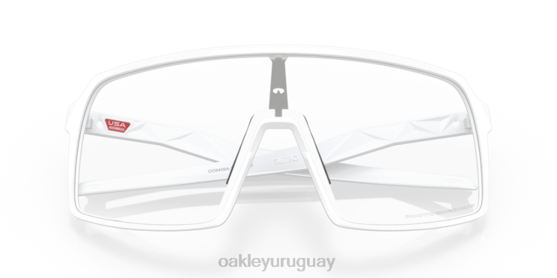 Oakley sutro (ajuste de puente bajo) XT4H476 gafas Lentes fotocromáticas de iridio de transparente a negro, montura blanca mate