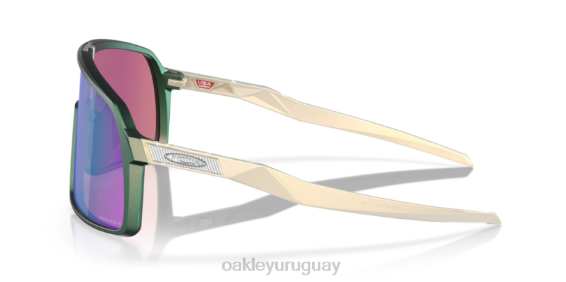 Oakley sutro descubre la colección XT4H245 gafas Lentes prizm road jade, montura con cambio de color verde plateado mate