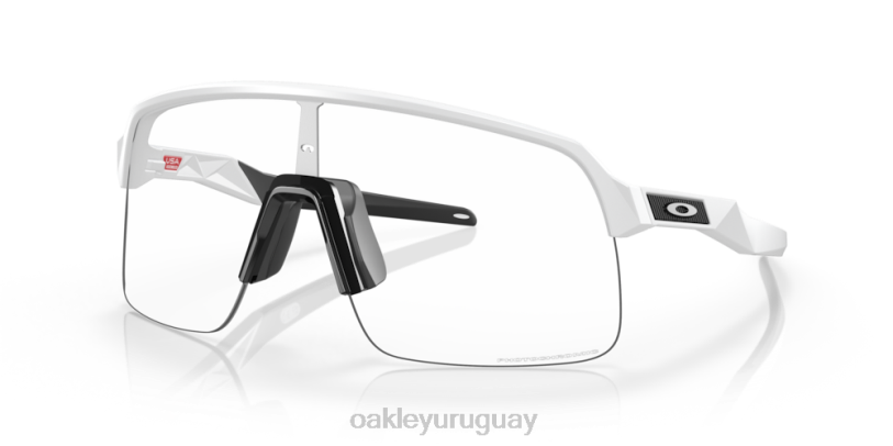 Oakley sutro lite (ajuste de puente bajo) XT4H454 gafas Lentes fotocromáticas de iridio de transparente a negro, montura blanca mate