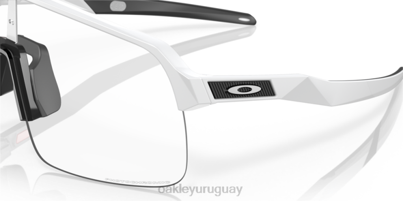 Oakley sutro lite (ajuste de puente bajo) XT4H454 gafas Lentes fotocromáticas de iridio de transparente a negro, montura blanca mate