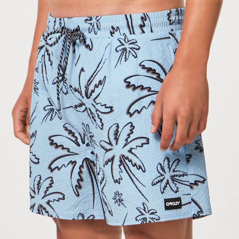 Oakley short de playa deco palms rc XT4H2917 ropa tres líneas palmas azul claro