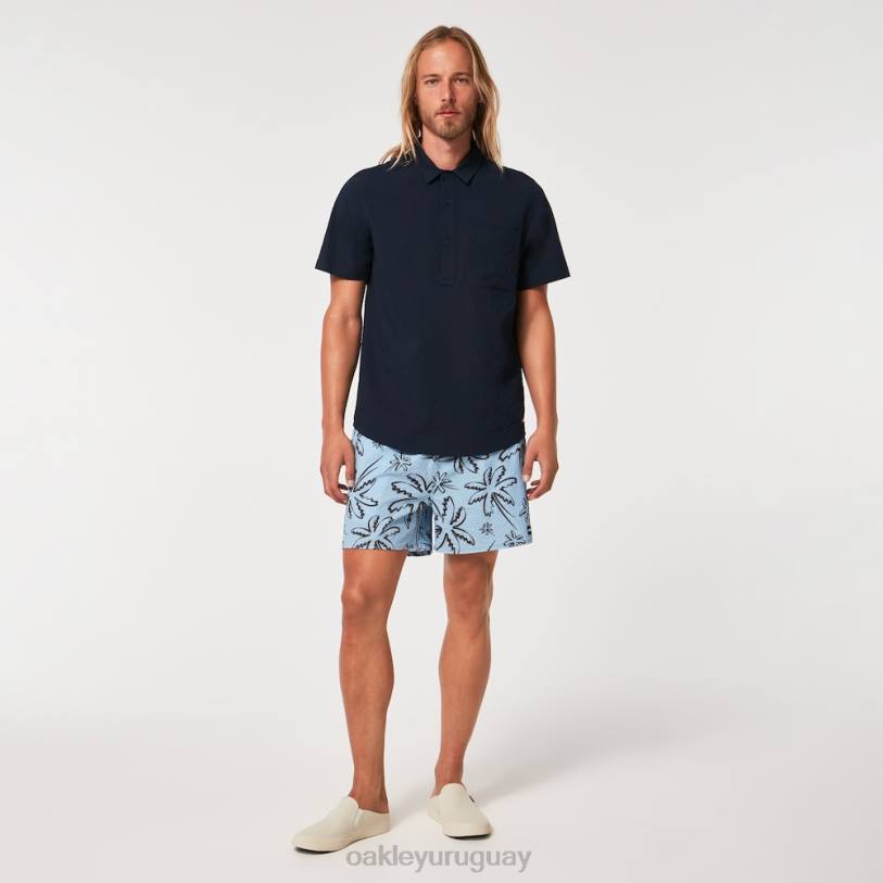 Oakley short de playa deco palms rc XT4H2917 ropa tres líneas palmas azul claro