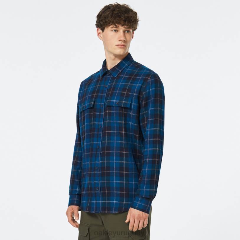 Oakley botón de cabina abajo ls XT4H2510 ropa cheque azul