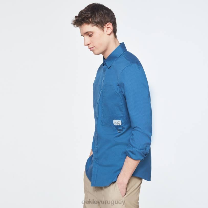 Oakley camisa con parche de ropa de trabajo XT4H2401 ropa azul interestelar