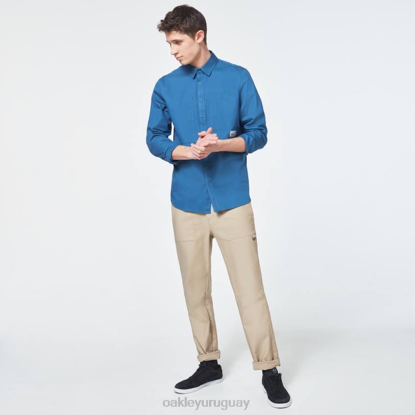 Oakley camisa con parche de ropa de trabajo XT4H2401 ropa azul interestelar