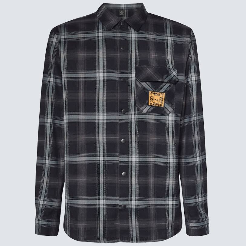 Oakley camisa de franela con calavera tc XT4H2557 ropa negro/gris