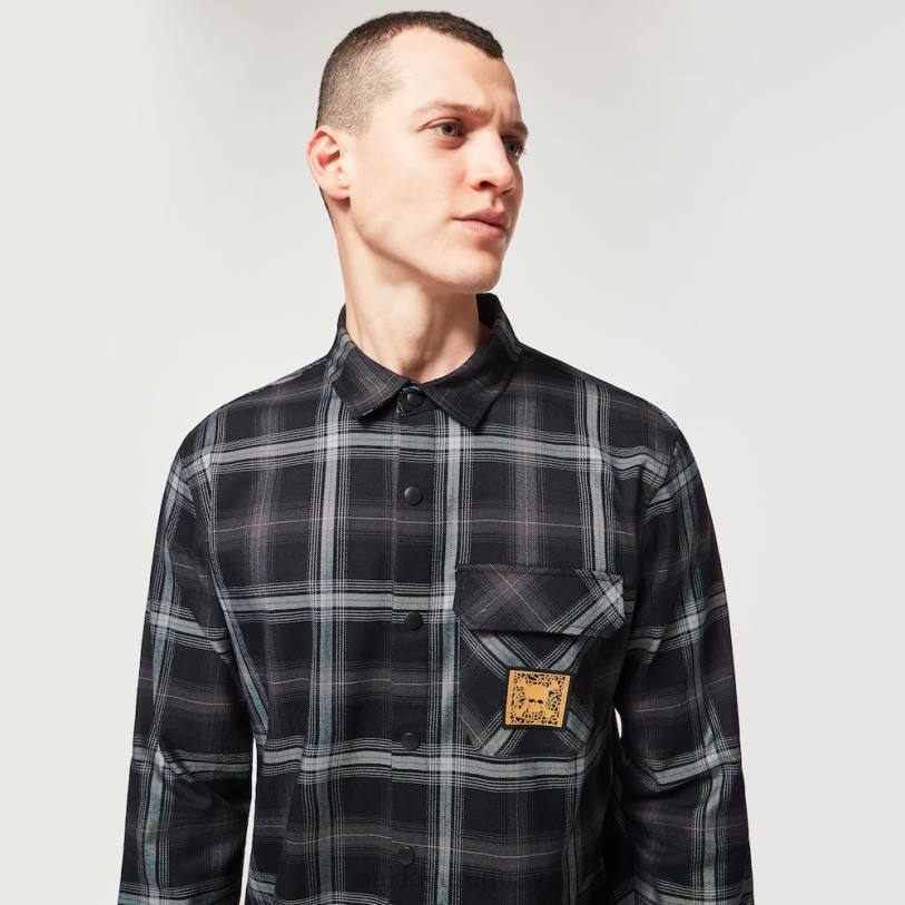 Oakley camisa de franela con calavera tc XT4H2557 ropa negro/gris