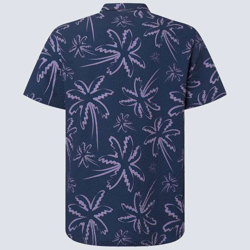 Oakley deco palms rc ss botón hacia abajo XT4H2594 ropa tres lineas palmas azules